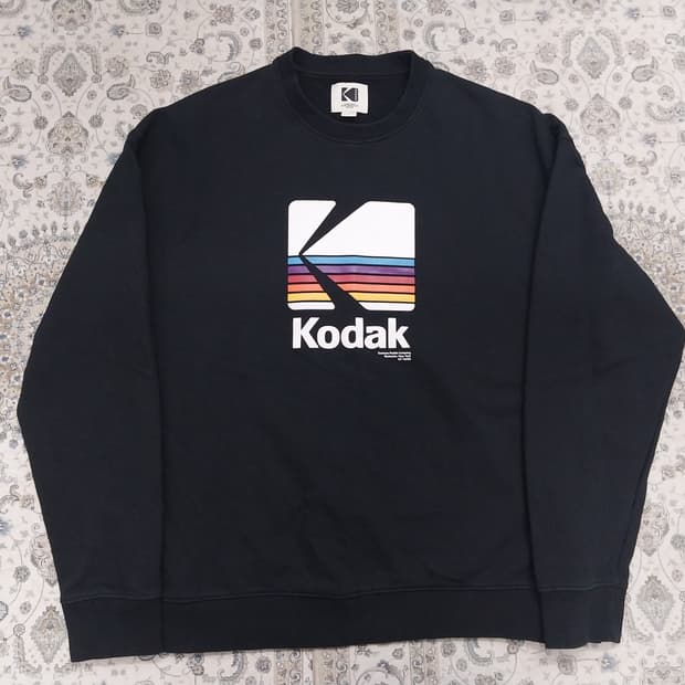코닥 블랙 로고 맨투맨 티셔츠 XL