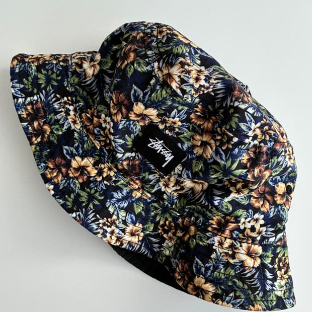 L/XL) 2014ss 스투시 플라워 버킷햇 리버시블