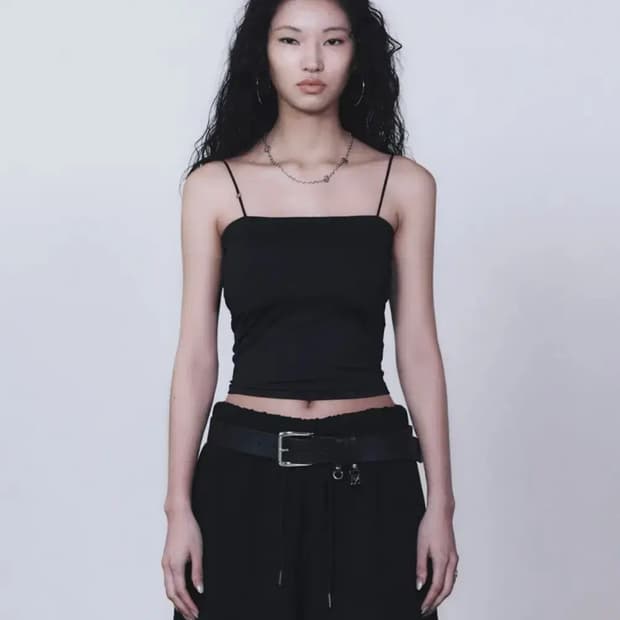 새상품) 트리밍버드 브라 캡 캐미솔 블랙
