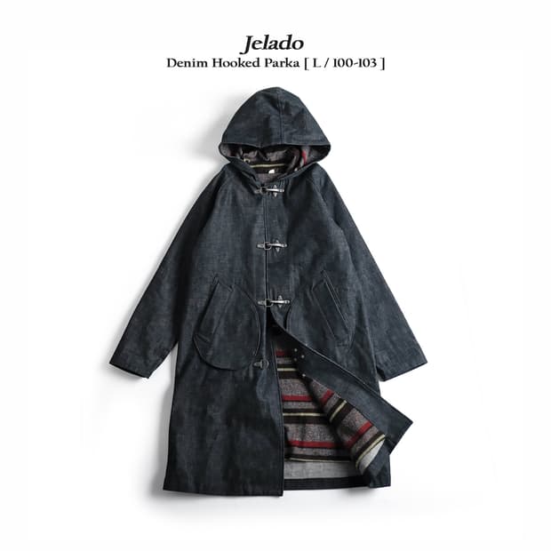 제라도 데님 후크 후디드 파카 코트 L(100-103)사이즈