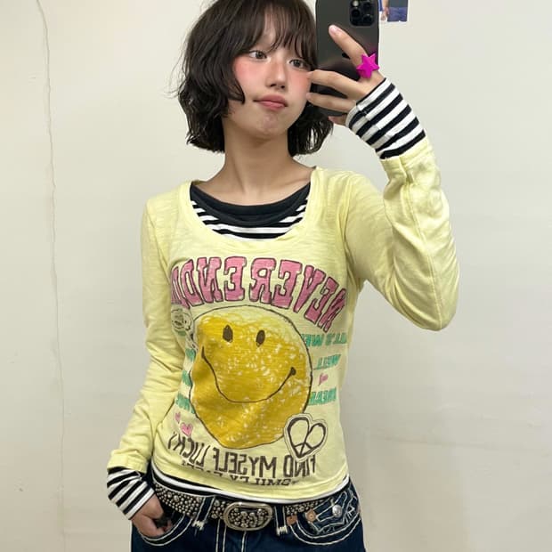 Smile Stripe Yellow Long Sleeve 