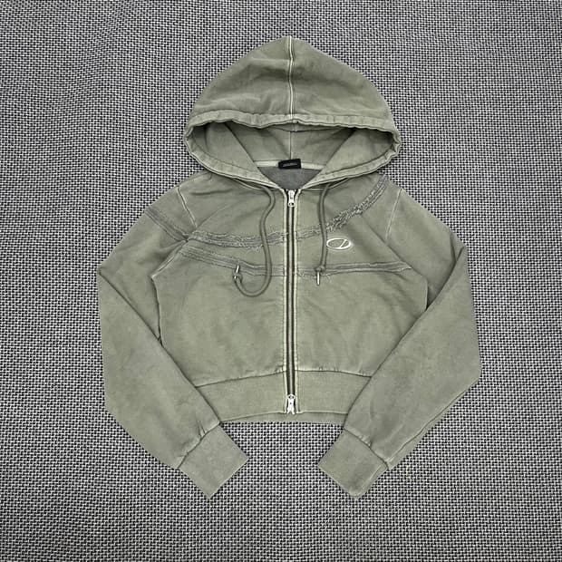 착샷O 오드스튜디오 카키 후드집업