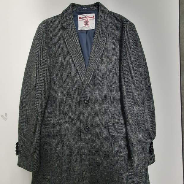 헤지스 해리스 트위드 헤링본 울코트
