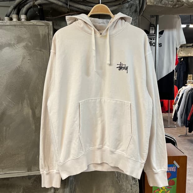 스투시 베이직 로고 후드티 화이트 L #csz1930