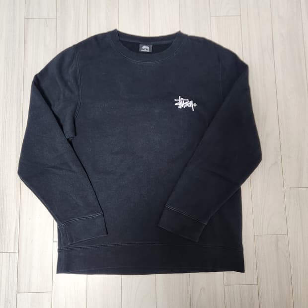 90s made in usa 스투시 기본 로고 맨투맨 블랙 M