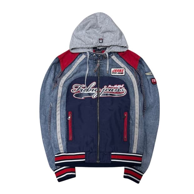 푸부 데님 후드 라이더 자켓