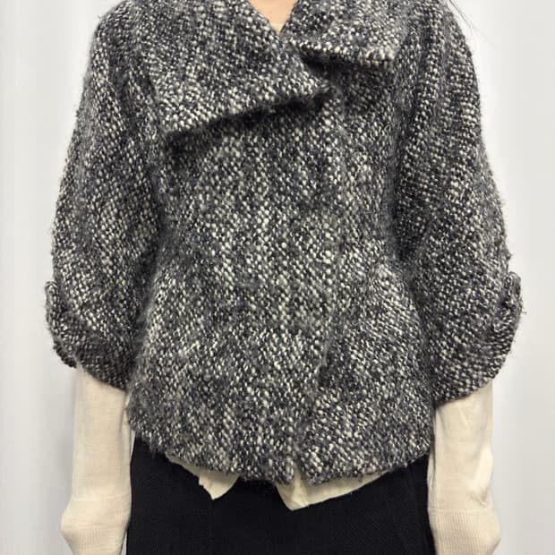 button wool half coat