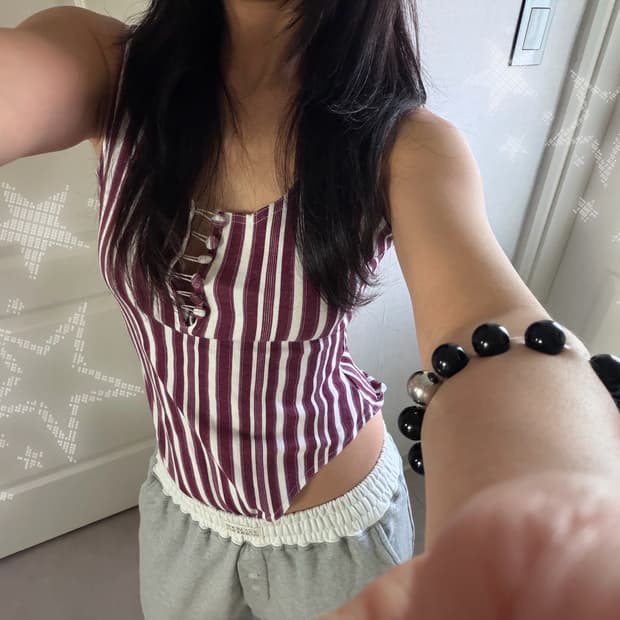 vintage striped sleeveless