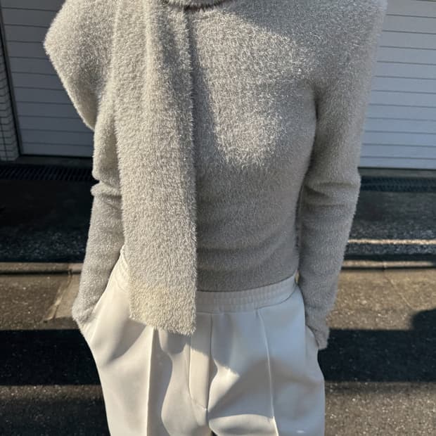 드래곤블루스 머플러 셋 메탈릭 풀오버 - 실버베이지