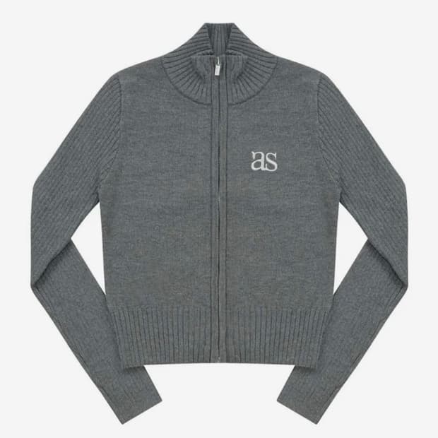 애즈온 마론니트집업 