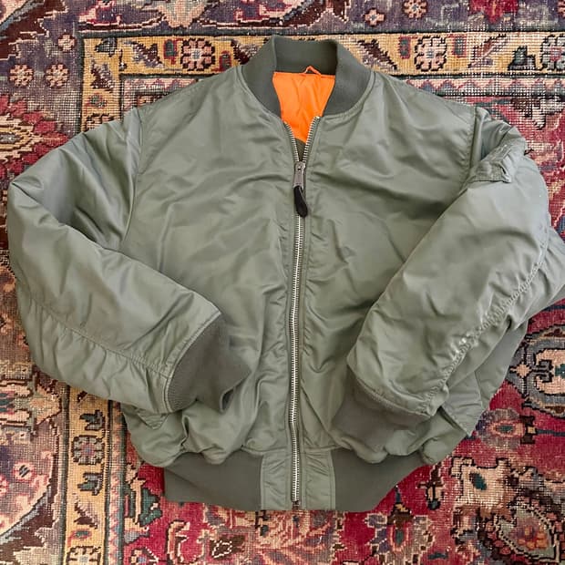 80s 미공군 납품용 알파인더스트리 MA-1 플라이트자켓 세이지