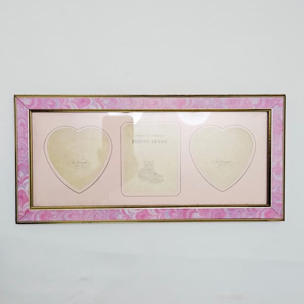 빈티지 플로랄 하트 고양이 액자