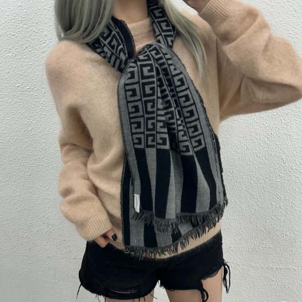 지방시 멀티 패턴 그레이 머플러