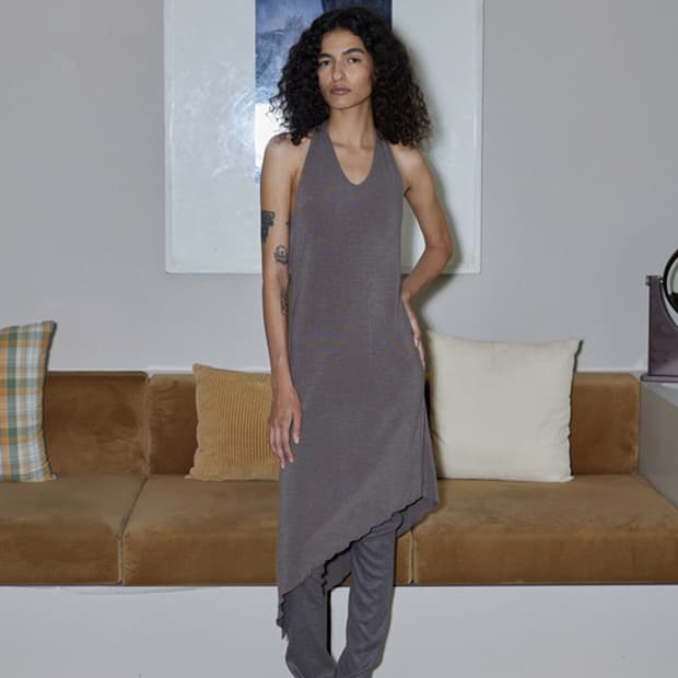 지지비샤 언발란스 롱 드레스 gray