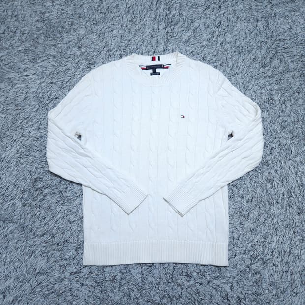 타미힐피거) L 남자 캐시미어혼방 라운드꽈배기니트 / 왕눈이샵