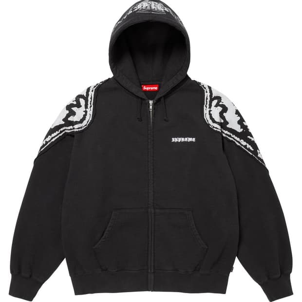 슈프림 윙스 후드집업 블랙 M
