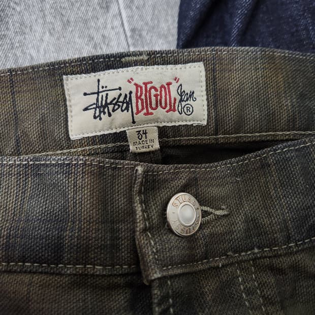 Stussy Washed Canvas Plaid Olive Big Ol'