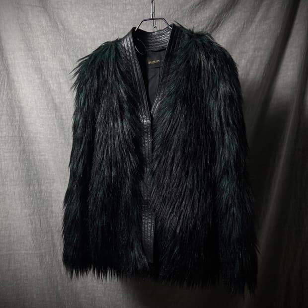 Balmain x H&M Fur Leather Jacket