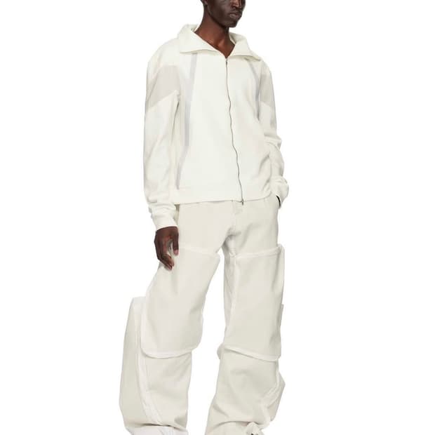 카르넷 아카이브 RUINED MASS DENIM 트라우저 white