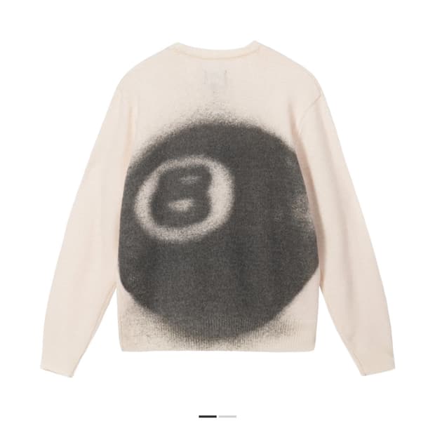 스투시 8볼 니트 M 스프레이 아이보리