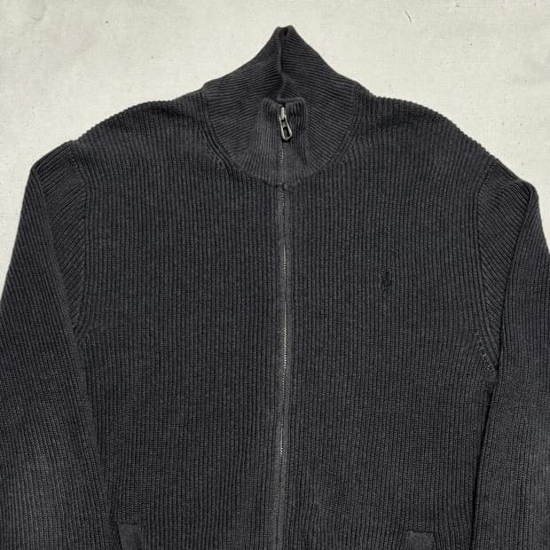 M 폴로랄프로렌 블랙 포니 챠콜 니트 집업