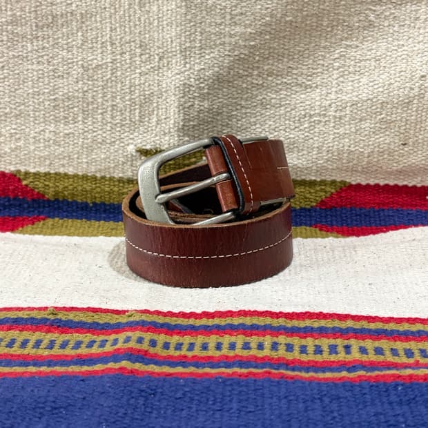 웨스턴 싱글핀 스티치 레더 벨트