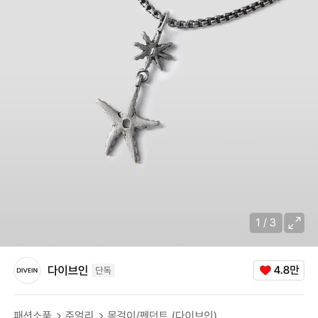 다이브인 목걸이 FALLING STAR NECKLACE