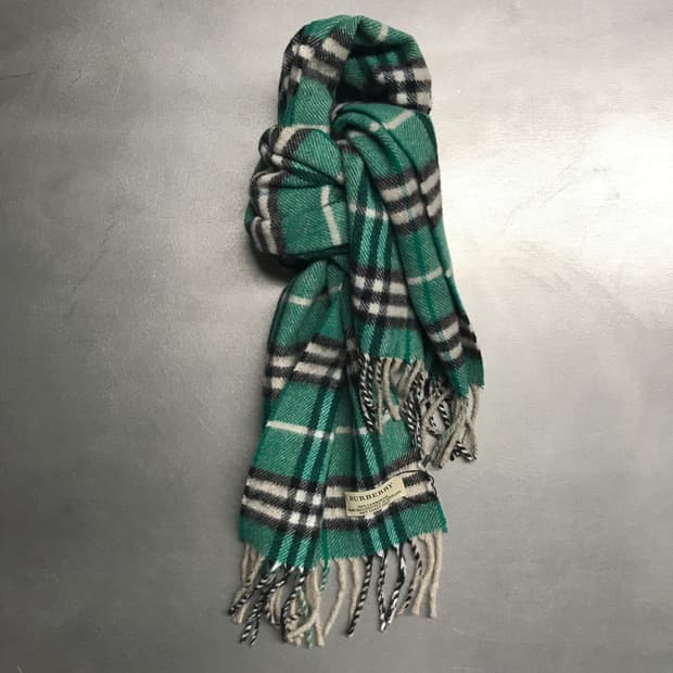 버버리 정품 램스울 머플러 그린