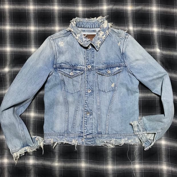 레어 90s 재팬 y2k Goa 디스트레드 데님 자켓