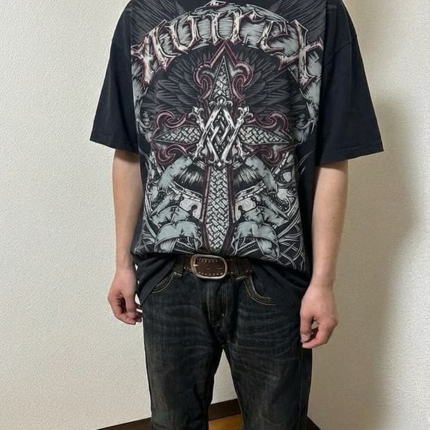 아비렉스 대검 로고 오버핏 반팔티