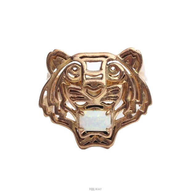 겐조 타이거 오팔 금장 반지 14호