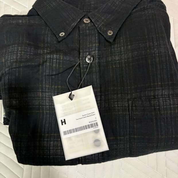 [2]해칭룸 한로로 투페이스 체크셔츠 블랙