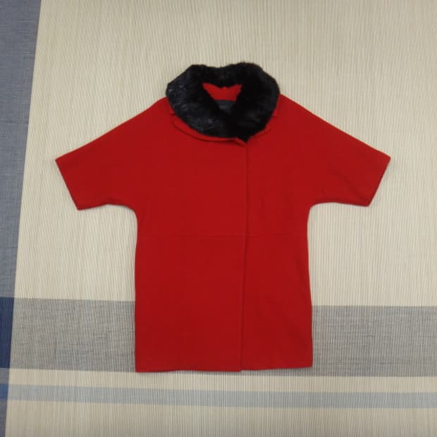 (호칭1) 마쥬 Maje 밍크 카라 울 코트