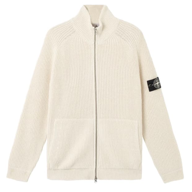 삽니다)) 스톤아일랜드 골지 니트 집업 아이보리