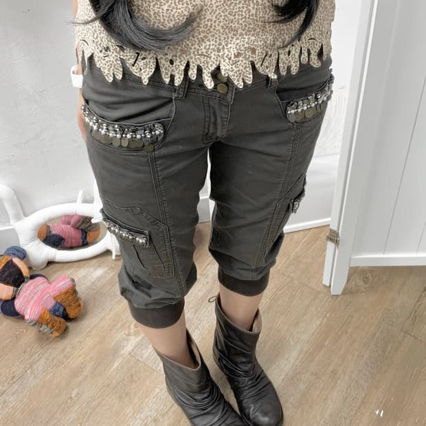빈티지 비즈 카고팬츠