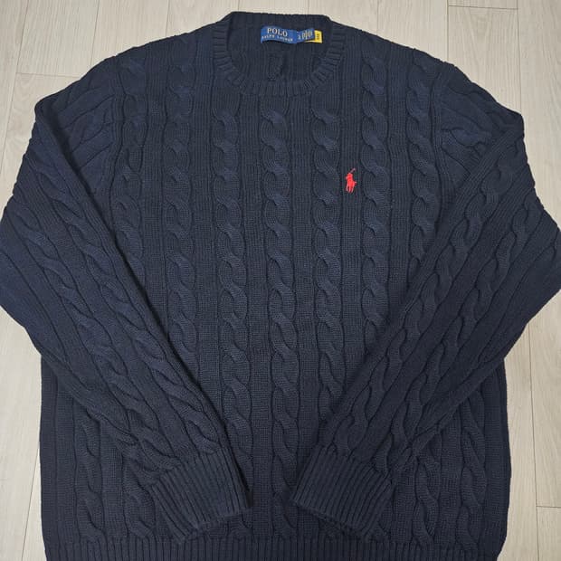 폴로 랄프로렌 케이블 니트 네이비 L