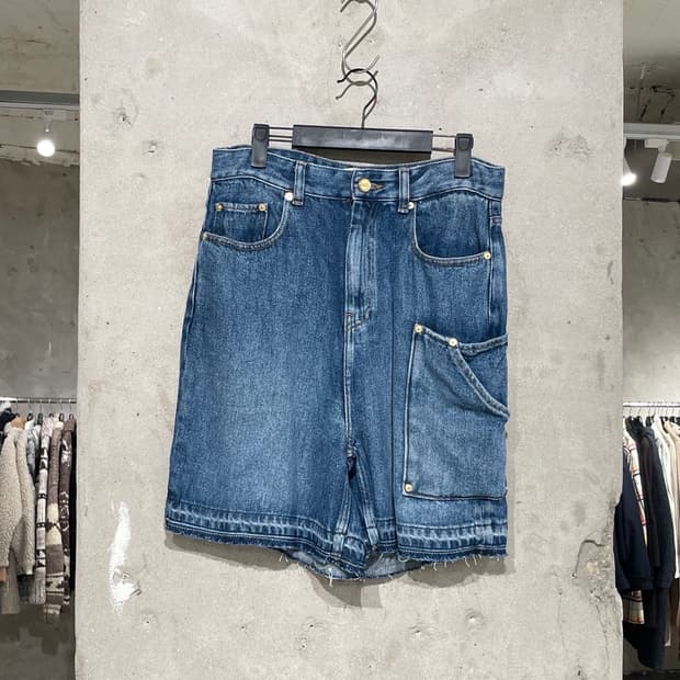 가니 인디고 블루 리오셀 데님 쇼츠
