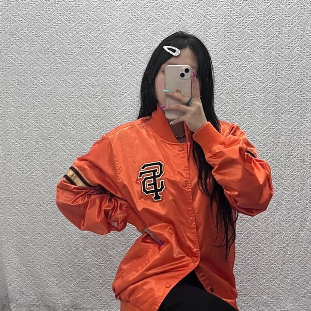 스타터 샌프란시스코 자이언츠 레트로 오렌지 바시티 자켓 M C07134