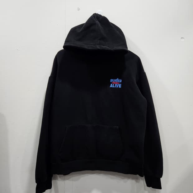 배리드얼라이브 X 필이너프 검정색 후드티 남성 100사이즈