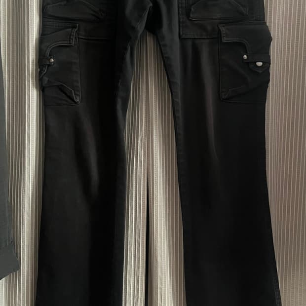 Tornado Mart Black Flare Cargo Pants