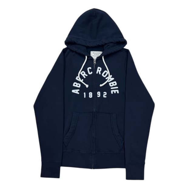 아베크롬비 빈티지 스펠로고 후드집업 자켓 네이비 M