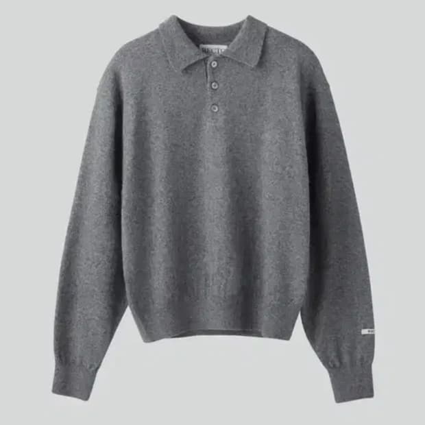 렉토 24FW 오필리아 쉬머 폴로 니트 멜란지 그레이 L