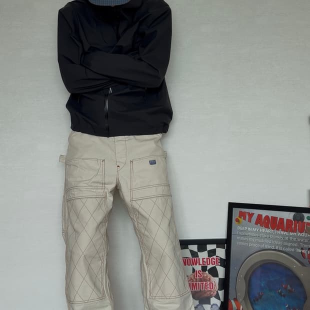 캐피탈 씬 캔버스 럼버 팬츠 키나리 (4)