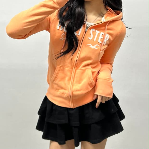 홀리스터 y2k 여리핏 러블리힙 스웻 후드집업 희귀져지(M)