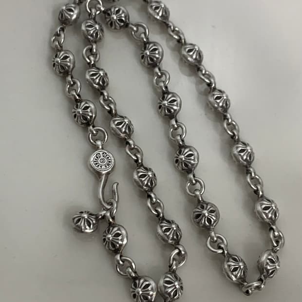 [20인치]크롬하츠 크로스볼 체인 펜던트 목걸이 25링크