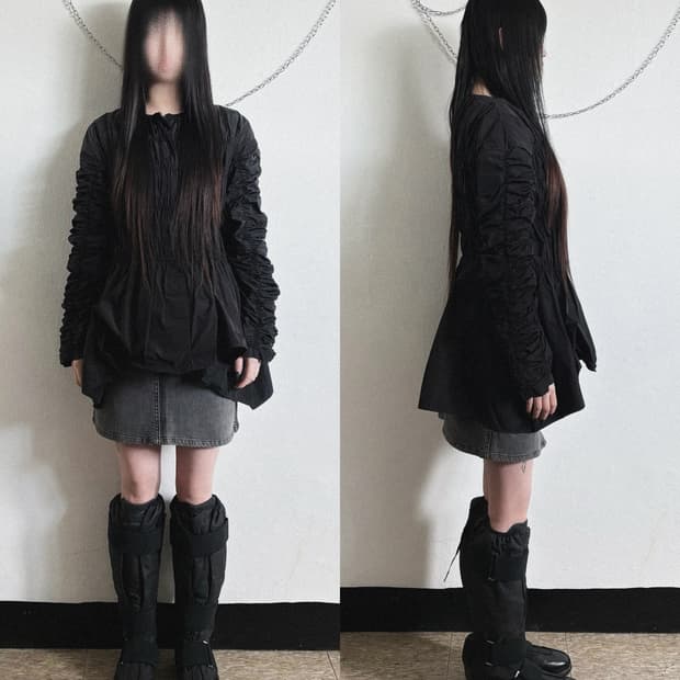 enfold 엔폴드 나일론 플리츠 플레어핏 자켓