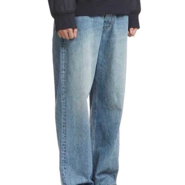 유스 와이드 데님 팬츠 중청