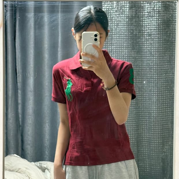 폴로 빅포니 버건디 반팔