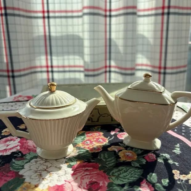 레녹스 빈티지 미니어처 티팟 컬렉션 세트(24k골드림)