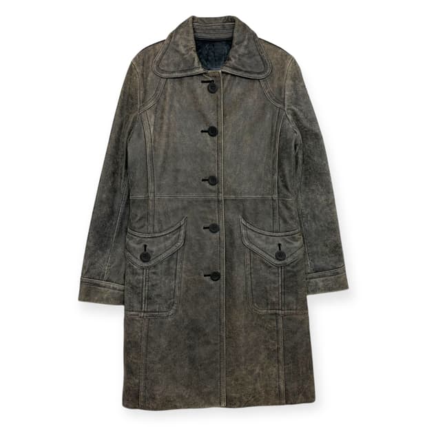 히스테릭글래머 빈티지 가공 가죽 코트